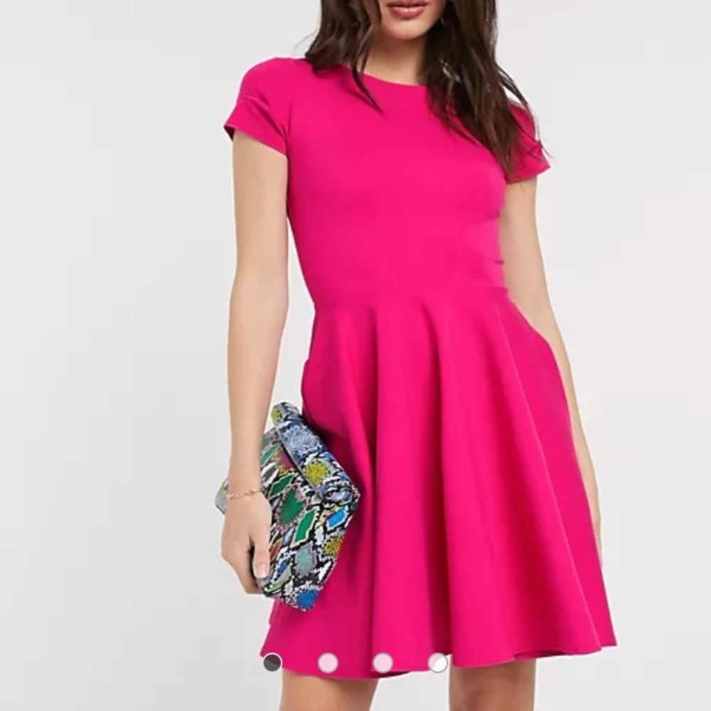 Hot pink mini dress